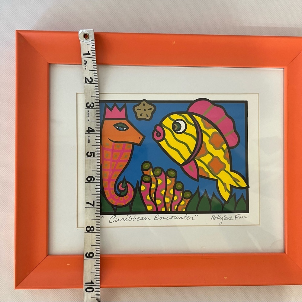 Holly Sue Foss Signed Fish Colorful Caribbean Art Framed - Picture 6 of 7